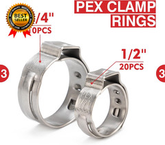 KIT-1096D PEX Clamp Tool Kit for 3/8 to 1 Inch PEX Cinch Clamps with 20Pcs 1/2
