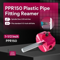 3/8-Inch Hex Shaft PPR150 PVC Pipe Reamer -Fits Standard 1/2&Prime; drills Pipe Reamer