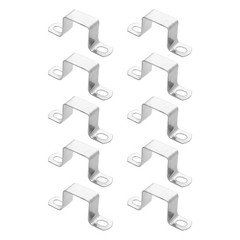 10pcs Square Pipe Clamp 30x30mm 304 Stainless Steel Tube Buckle, Silver