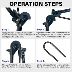 Manual Tube Bender, 4 in 1, 180 Degree, 3/16&Prime; 1/4&Prime; 5/16&Prime; 3/8&Prime; OD, ABS