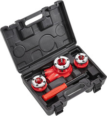 Ratchet Pipe Threader Kit with 3 Dies, 1/2&Prime; NPT, 3/4&Prime; NPT, 1&Prime; NPT Ratcheting Pip
