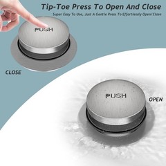 Tip-Toe Bathtub Drain Kit with Two-Hole Overflow Standard, Brushed Nickel