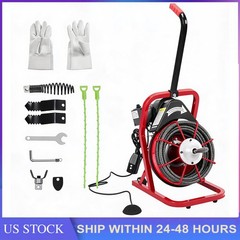 Drain Cleaner Machine 75FT x 3/8 Inch Sewer Snake Auger for 1 to 4 Inch Pipes