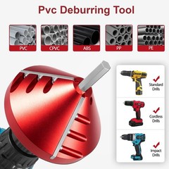 2-in-1 PVC Pipe Chamfer & Deburr Tool Manual Pipe Reamer 0.92&ndash;3.89&Prime;OD CPVC Pipe