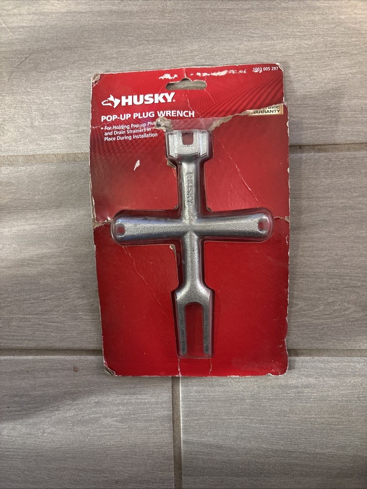 HUSKY 16PL0136 POP-UP PLUG WRENCH, HOLDS POP-UPS & STRAINERS INSTALL & REMOVAL