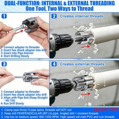 3PCS PVC Pipe Threader Set, 1/2&Prime; 3/4&Prime; 1&Prime; Internal External + +