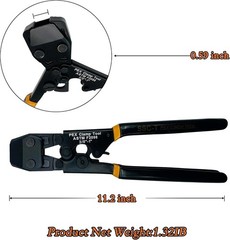 PEX Pipe Clamp Cinch Tool Kit Crimping Tool Crimper for Stainless Steel w/ Case