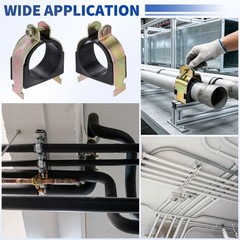 5 Pcs Rubber Cushion Strut Clamps, 2-5/8&Prime; OD Carbon Steel Pipe Strut Clamp