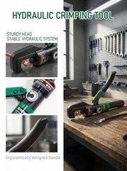 Hydraulic Cable Crimping Tool, Battery Cable Terminal Crimper 12 AWG&ndash;4/0 A