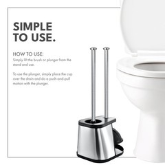 ToiletTree Products Modern Deluxe Freestanding 2 Count (Pack of 1), Black