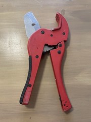 SUPER-EGO Ratcheting Pipe Cutter PVC PEX PE Tubing Cutter Plumbing Tool