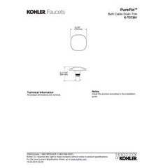 KOHLER PureFlo Rotary Turn bath drain trim Vibrant Brushed Nickel