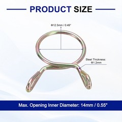 Fuel Line Hose Clips, 30Pcs 12.5mm Zinc Plated 65Mn Steel Tubing Spring Clamps