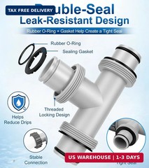 Pool Hose Connector for Leak-Proof Dual Seal and Stable Water Flow, 1.5&Prime; to 1.5&Prime;