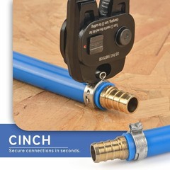 iCRIMP Ratchet PEX Cinch Tool with Removal Function, Includes 20PCS 1/2-in Clamp