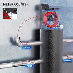 9mm THICK 50m Sewer Pipe Inspection Camera with 512hz Sonde Self level 32mm lens