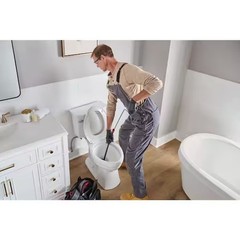 Husky 3 ft. Toilet Drain Snake Auger for Clog Removal with Non-Slip Grip Handle