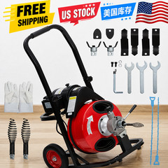Electric Drain Machine 100FT x 1/2 Inch Plumbing Snake Sewer Auger Cleaner