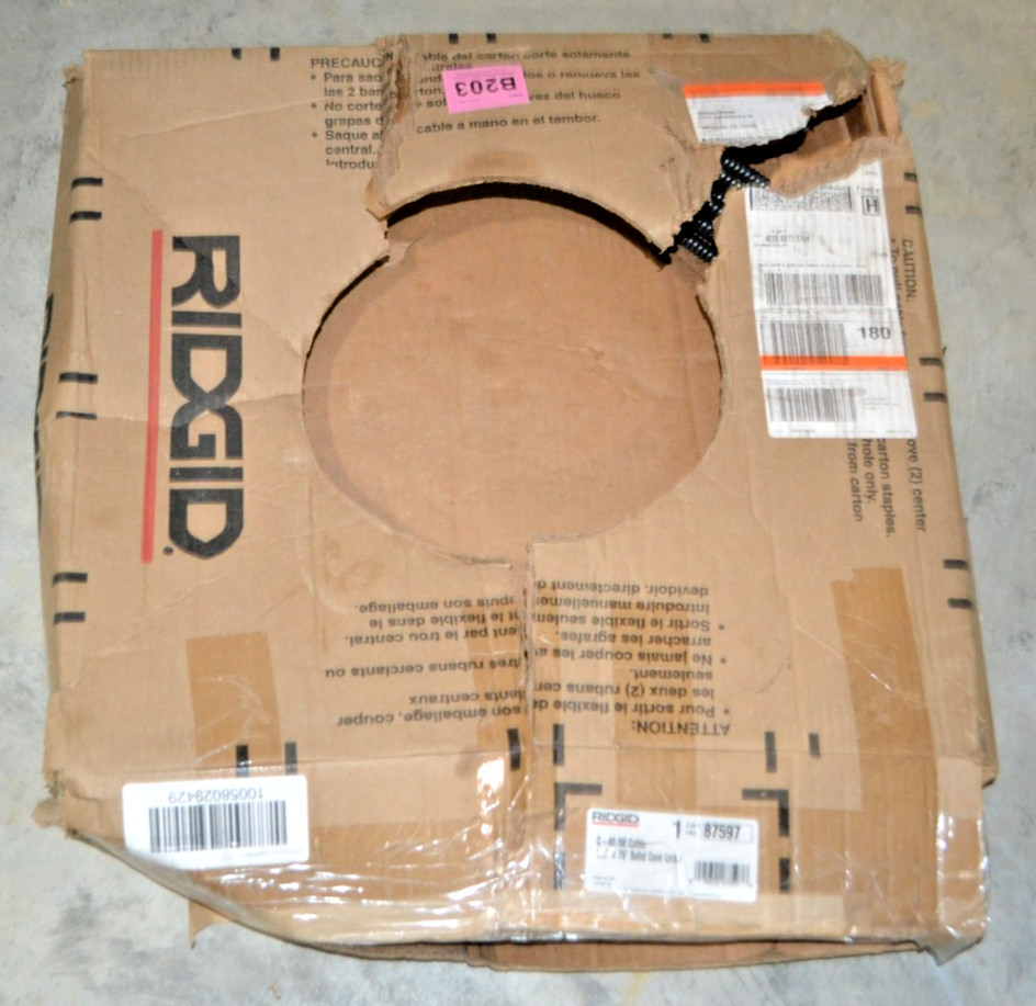 Ridgid ~ 87597 ~ Drain Cleaning Cable, 1/2 In. X 75 Ft. C-45 IW Cable