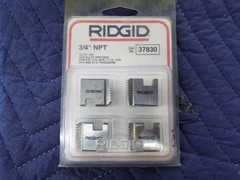 RIDGID 37830 3/4&Prime; NPT PIPE THREADER DIE SET FOR OO-R 11-R 12-R THREADER NEW