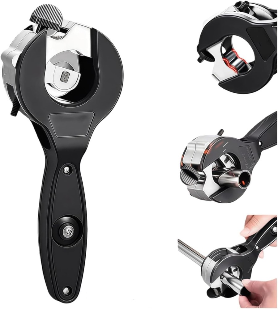 Ratcheting Pipe Cutter, 2 in 1 Close Quarters Tube Compact Cutter, Large Bearing