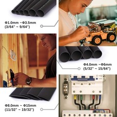 450 Pcs Heat Shrink Tubing Kit, 14 Sizes Black Heat Shrink Tube, Shrink Ratio&hellip;