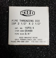REED PIPE THREADING SET 6 Die 1/8&Prime;-1&Prime;; 3 Diestock 2&Prime;, 2.5&Prime; and 4&Prime;