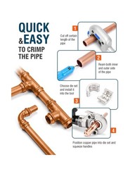 Hydraulic Copper Tube Fittings Press Crimping Tool Kit for 1/2, 3/4, 1&Prime; PEX P&hellip;