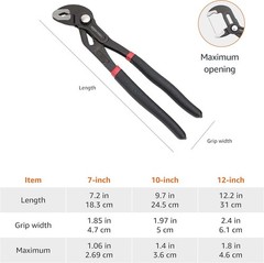 3-Piece Quick Release Groove Joint Pliers Set, Drop Forged Chrome Vanadium Steel