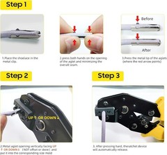 Adjustable Metal Aglet Crimping Tool for 3/4/4.5mm Shoelaces and Aglets
