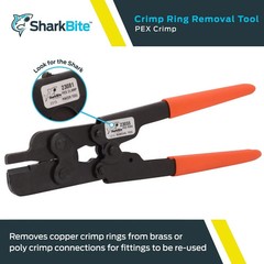 SharkBite PEX Crimp Ring Removal Tool, 1/2, 3/8&Prime;, 1/2&Prime;, 3/4&Prime;, & 1&Prime;, Orange