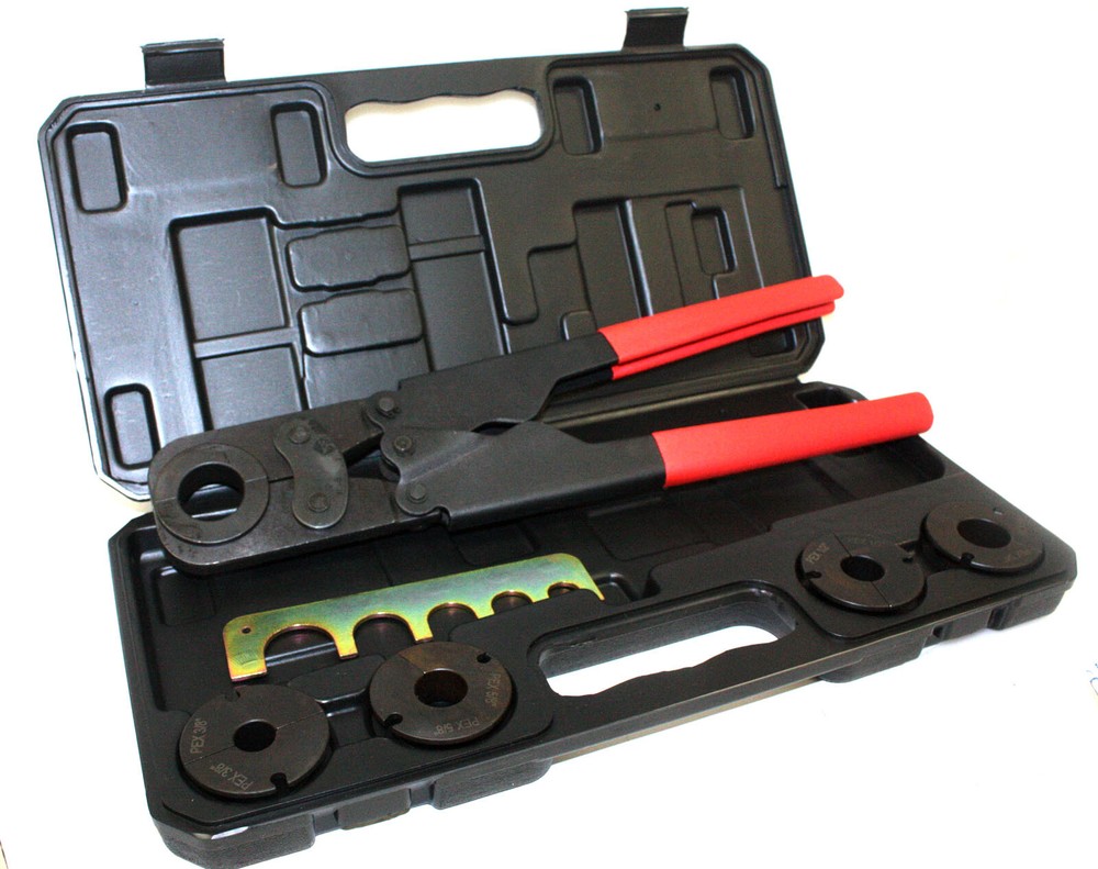 5 in 1 Pex Crimper Kit 3/8&Prime; 1/2&Prime; 5/8&Prime; 3/4&Prime; 1&Prime; Crimping Plumbing Copper Ring Tool
