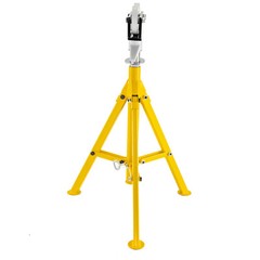 VEVOR Roller Head Pipe Stand Foldable Tripod 32&Prime;-55&Prime; Height 12 in Load 2500 lb