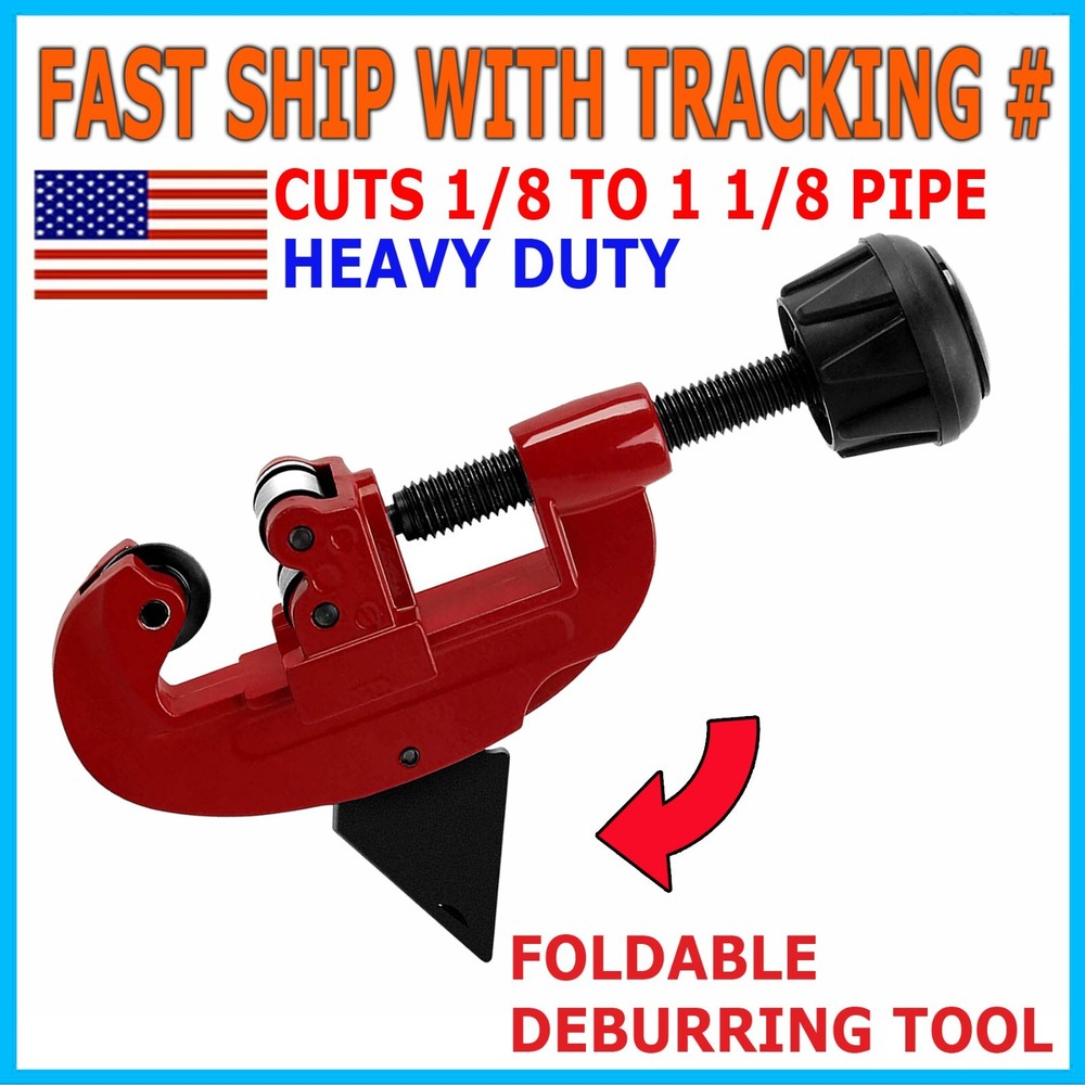 ﻿﻿Pipe Tube Cutter 1/8&Prime; to 1-1/8 OD Copper Brass Aluminum PVC Plumbing HVAC Tool