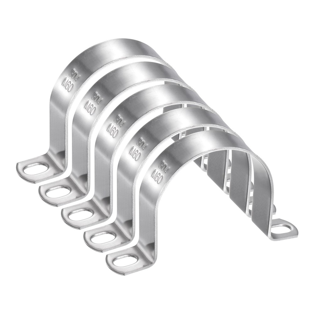 5pcs 2 3/8 Inch 60mm Conduit Clamp, M60 U Tube Pipe Clamp, Thick