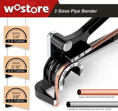 Precision Machined Aluminum 180&deg; Tubing Bender with Non-Slip Grip &ndash; Black