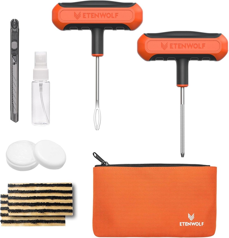 Flat Tire Repair Kit with Plugs 16 Pcs, Heavy Duty Tire Plug Kit for Car, Motor