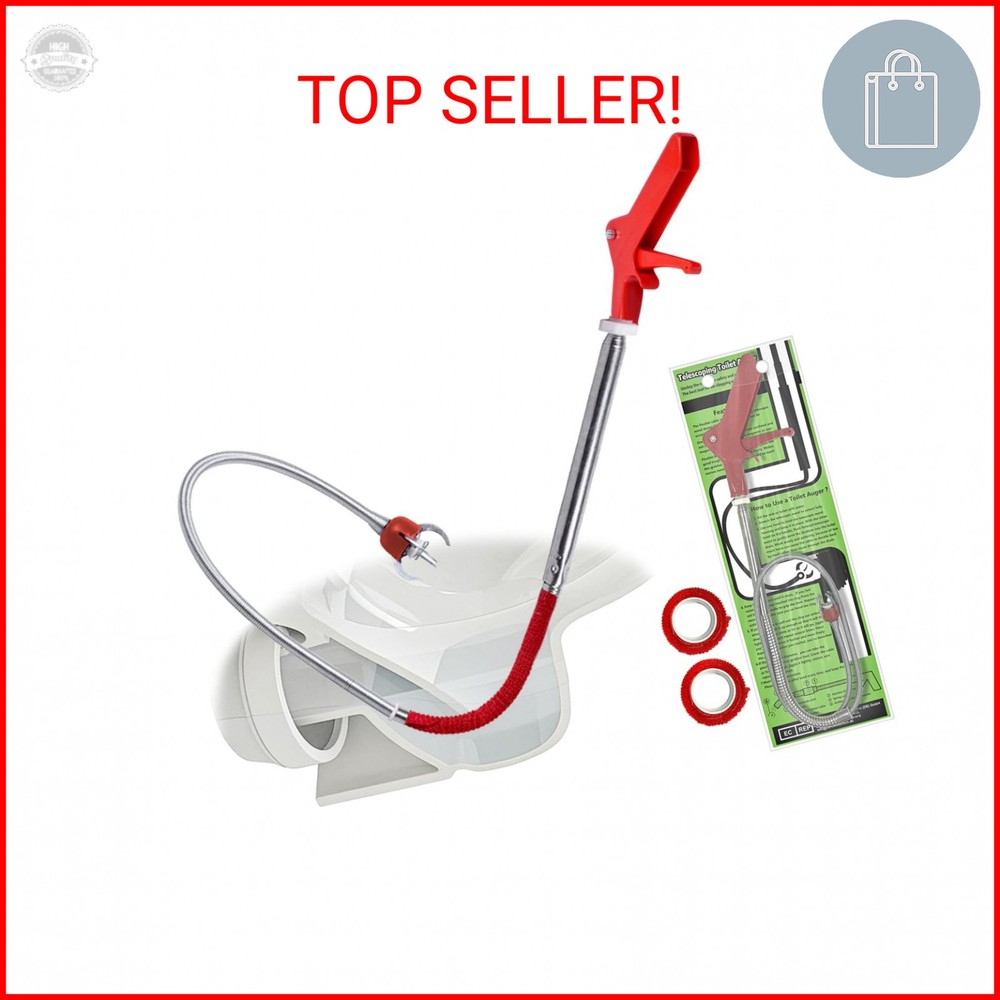 50 Inch Toilet Snake Drain Auger Cleaner Tool, Upgraded Grabber Unclogger Tool,