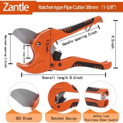 Ratchet Pipe Cutter PEX PVC PPR Plastic Hose Plumbing 158 Inch Orange