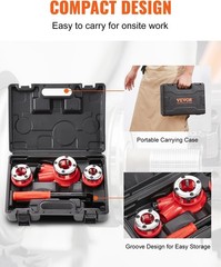 Ratchet Pipe Threader Kit with 3 Dies 1/2&Prime; NPT, 3/4&Prime; NPT, 1&Prime; NPT Ratcheting Pipe
