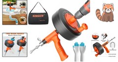 Effortless Drain Cleaning with 25ft Steel Auger &ndash; Perfect for Any Household