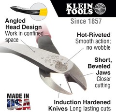 Klein Tools D248-8 Pliers, Made in USA, Diagonal Cutting Multi-Purpose Pliers wi