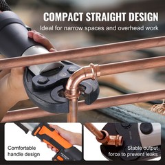 VEVOR Pro Press Tool Pipe Crimping Kit Press Tool Battery Kit 1/2&Prime; 3/4&Prime; 1&Prime; Jaw