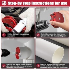 8pcs PVC Pipe Reamer Set Plastic Fitting for 1/2 Drills PPR75 PPR100 PPR125