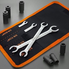 4 PCS Flare Nut Wrench Set SAE Brake Line 1/4 5/16 3/8 7/16 1/2 9/16 Inch