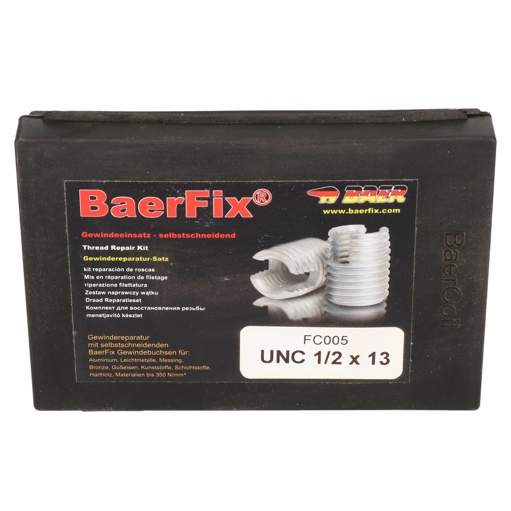 BaerFix Imperial UNC 1/2 x 13 Self Tapping Damaged Thread Repair Kit Inserts