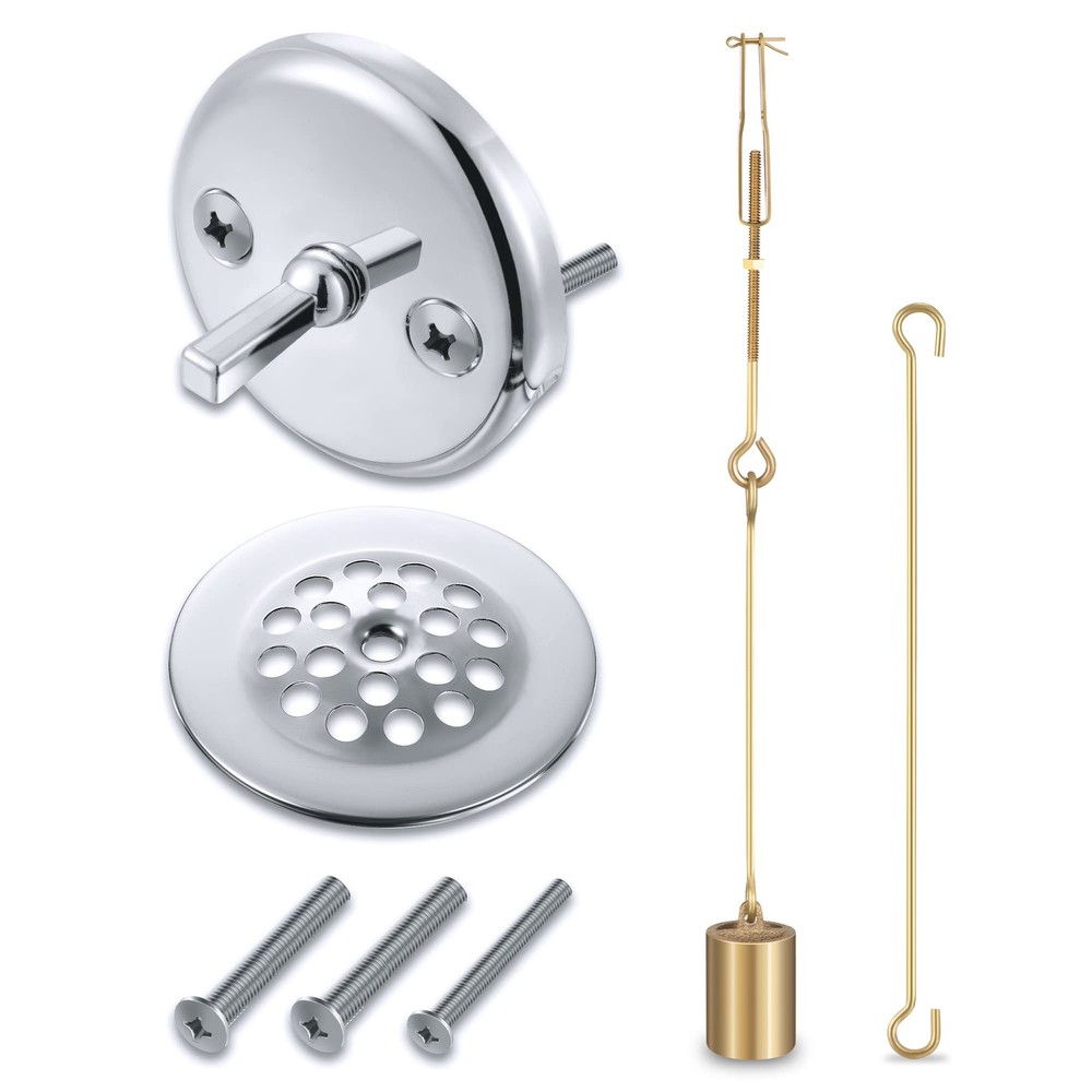 Enhon Universal Bath Tub Drain Linkage Assembly with Trip Lever and Strainer&hellip;
