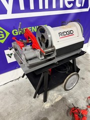 RIDGID 1224 PIPE THREADER 1/2&Prime;-4&Prime; THREADING MACHINE W/ CART 2 DIES 711 714