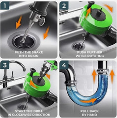 MEISTERFAKTUR Drain Snake 35FT With Drill Attachment &ndash; For Sink And Drain