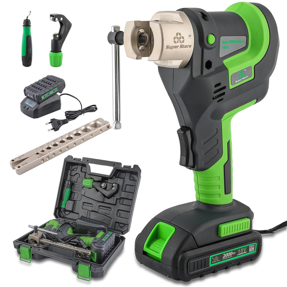 Power Flaring Tool Kit for 1/4&Prime; &ndash; 3/4&Prime; HVAC Cordless Flare Tool with Metric and
